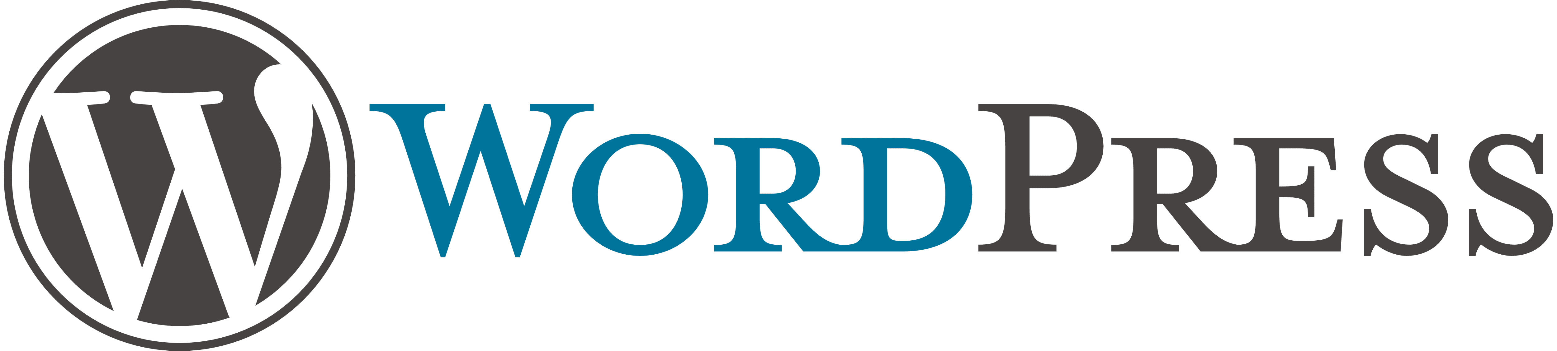 The WordPress logo with a stylized W in a circle on the left, followed by the word WordPress in blue and black text, creates a pointtopoint visual flow that highlights the brand’s iconic identity.